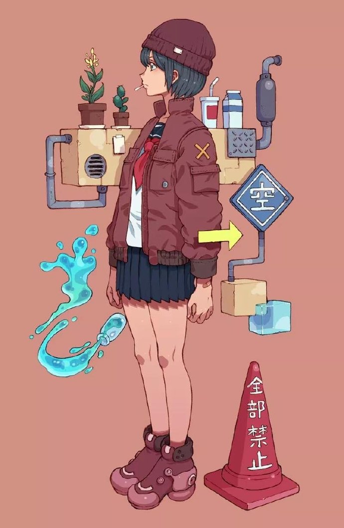 科幻元素的可爱少女插画-王氏教育