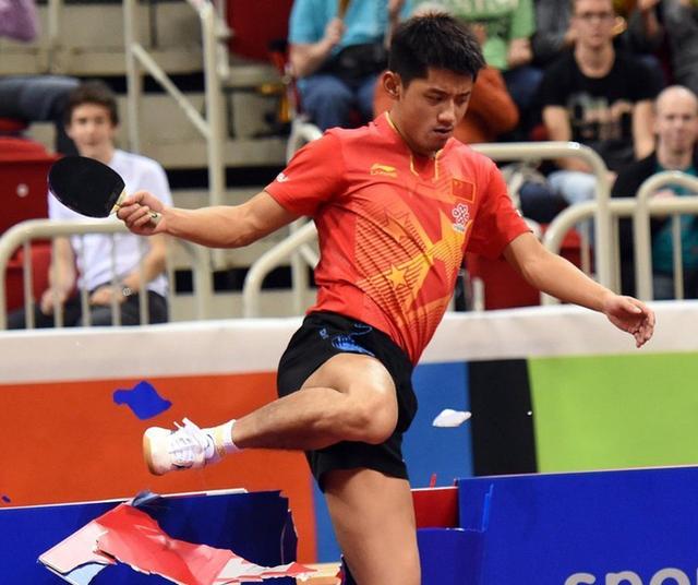 张怡宁蹬球台,砸球拍,张继科,郭焱踹挡板,邱贻可怒吼,陈玘踢飞场边