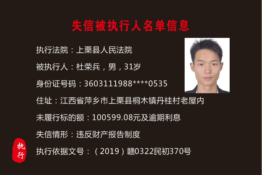实名曝光萍乡新一批失信被执行人名单有你认识的吗