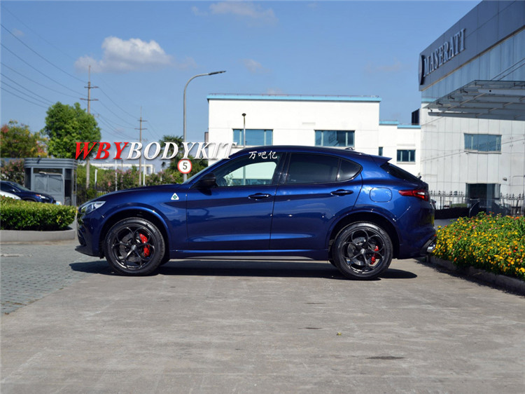 阿尔法罗密欧stelvio改装四叶草高配版大包围stelvio前杠后杠排气_搜