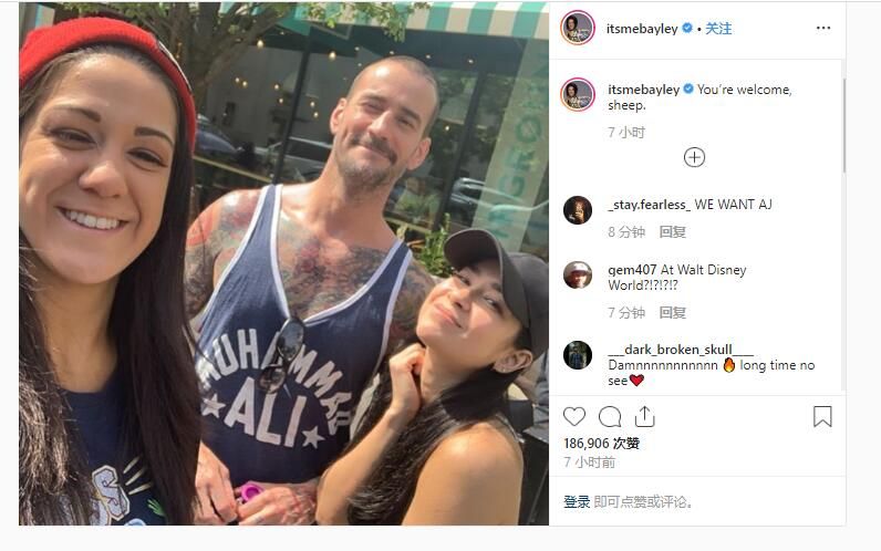原创wwe摔小辉新闻贝莉暗示cm朋克妻子aj李也跟随着回归wwe