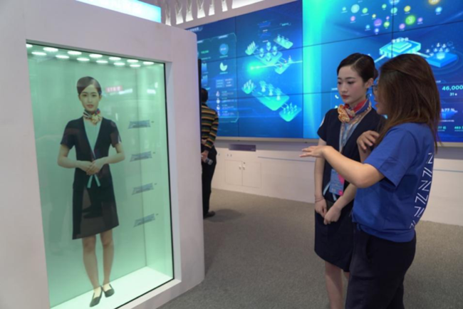 虚拟客服体验区在5g服务互动区,记者体验了数字虚拟客服.