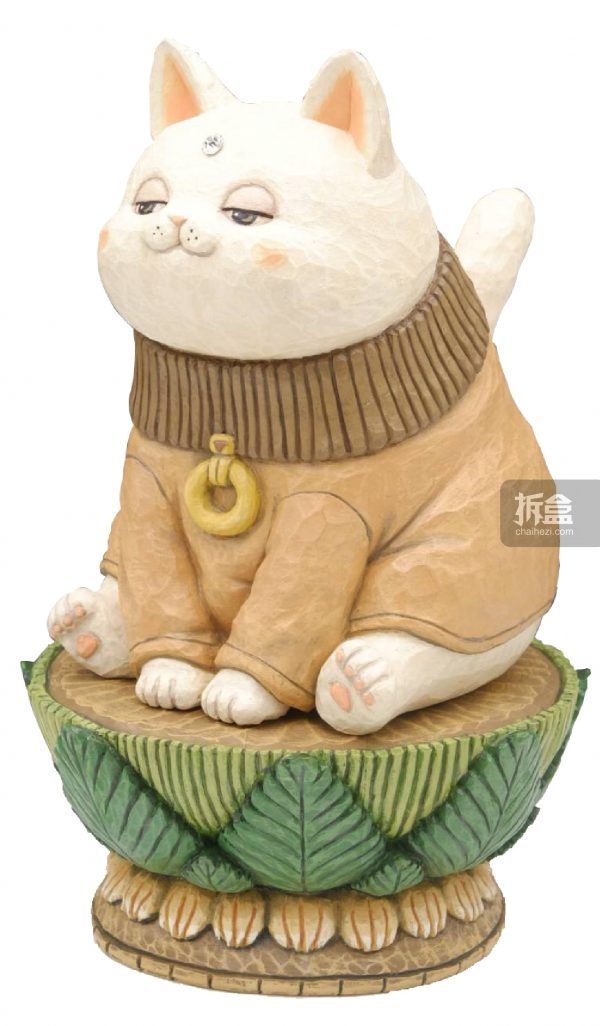 夥伴玩具partner toys 想作室木雕动物 猫皇 树脂版