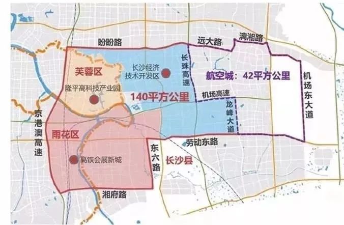 示范区规划范围西至京港澳高速,东至机场东大道,北至盼盼路,远大路,漓