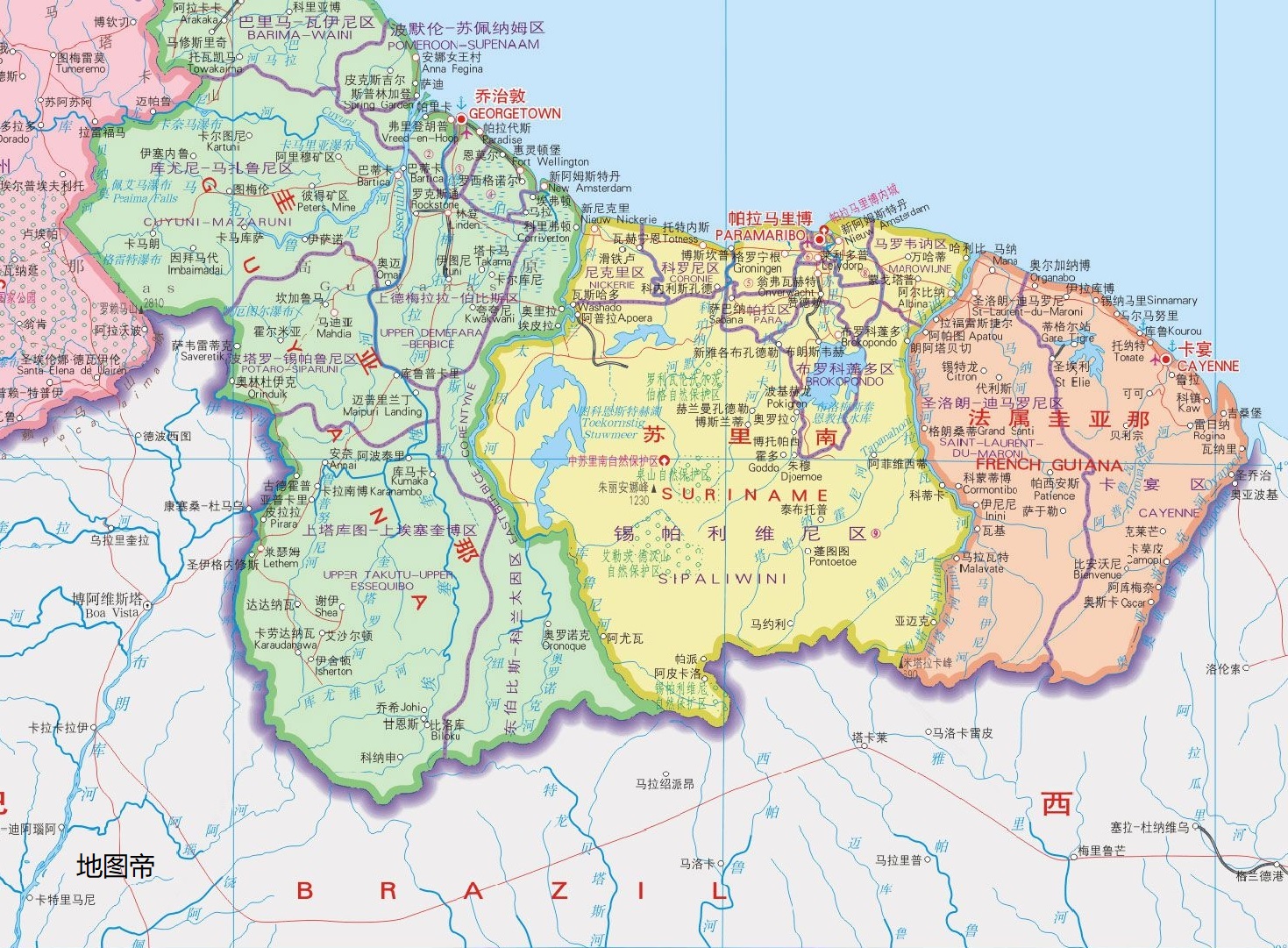 圭亚那,苏里南,法属圭亚三个邻国,为何说三种语言?