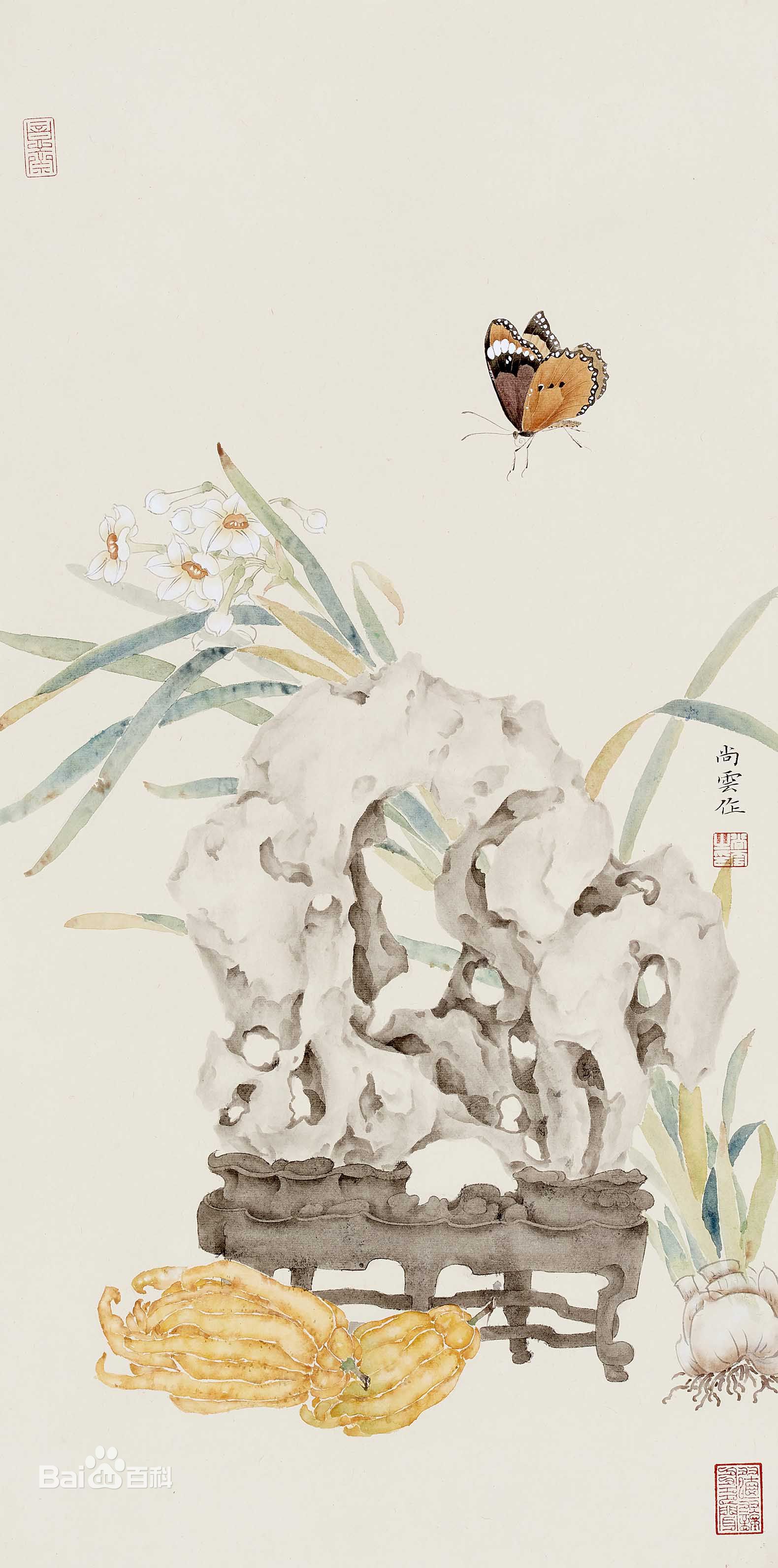 画家尚云没骨花鸟作品欣赏