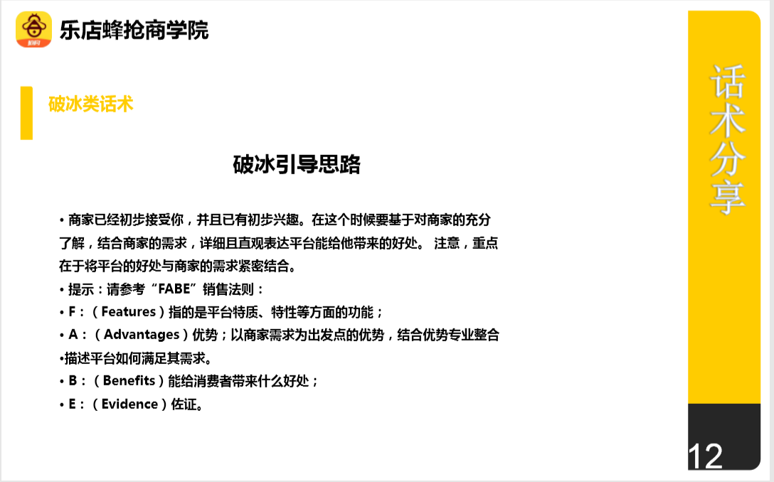 破冰类话术乐店蜂抢