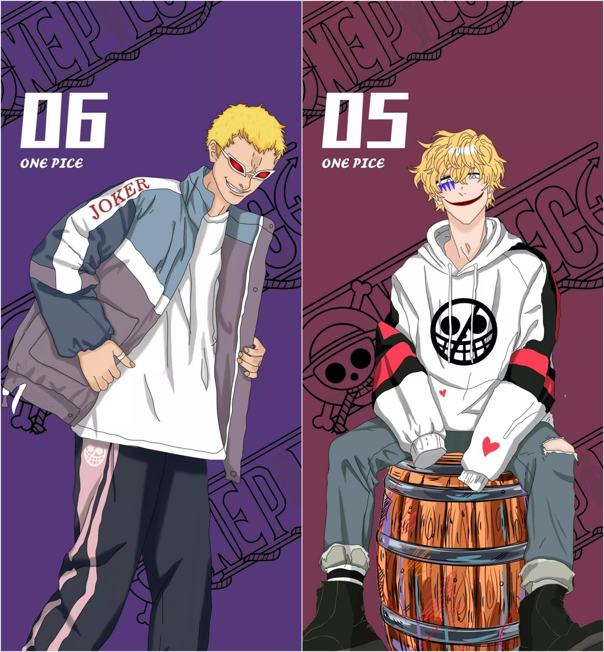 原创如果海贼王人物换上现代服饰三大女神我抱走了艾斯留给你们