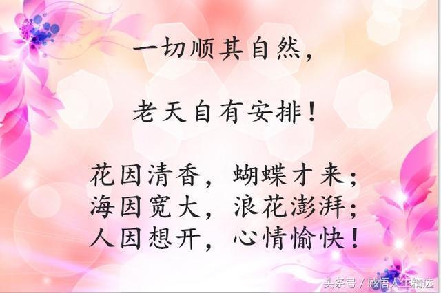一切顺其自然,老天自有安排