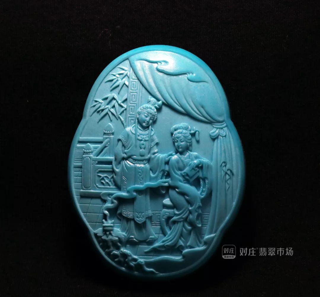 铜奖作品《海棠诗社》材质:绿松石作者:李强 张志营铜奖作品《易园吉