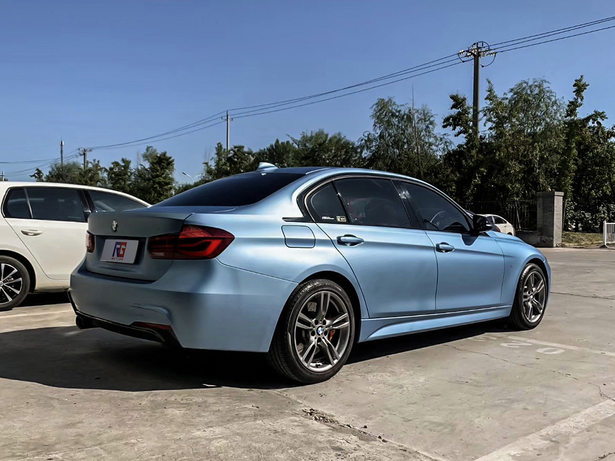 宝马330车身改色钛金迷雾蓝 rg瑞集改色膜北京朝阳加盟店出品