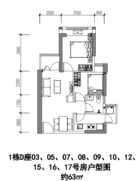 深圳荷谷美苑户型图图片