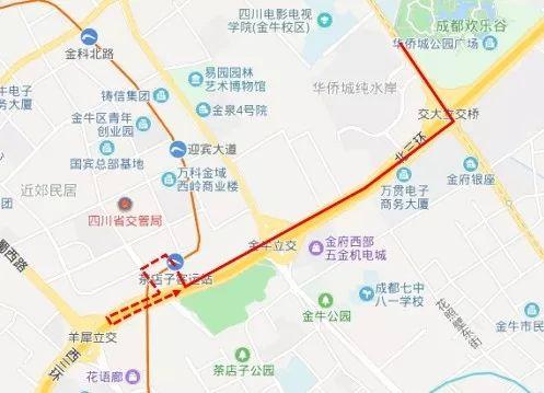 华侨城天鹅堡)线路走向:茶店子公交站发出后经西三环路四段,羊犀立交