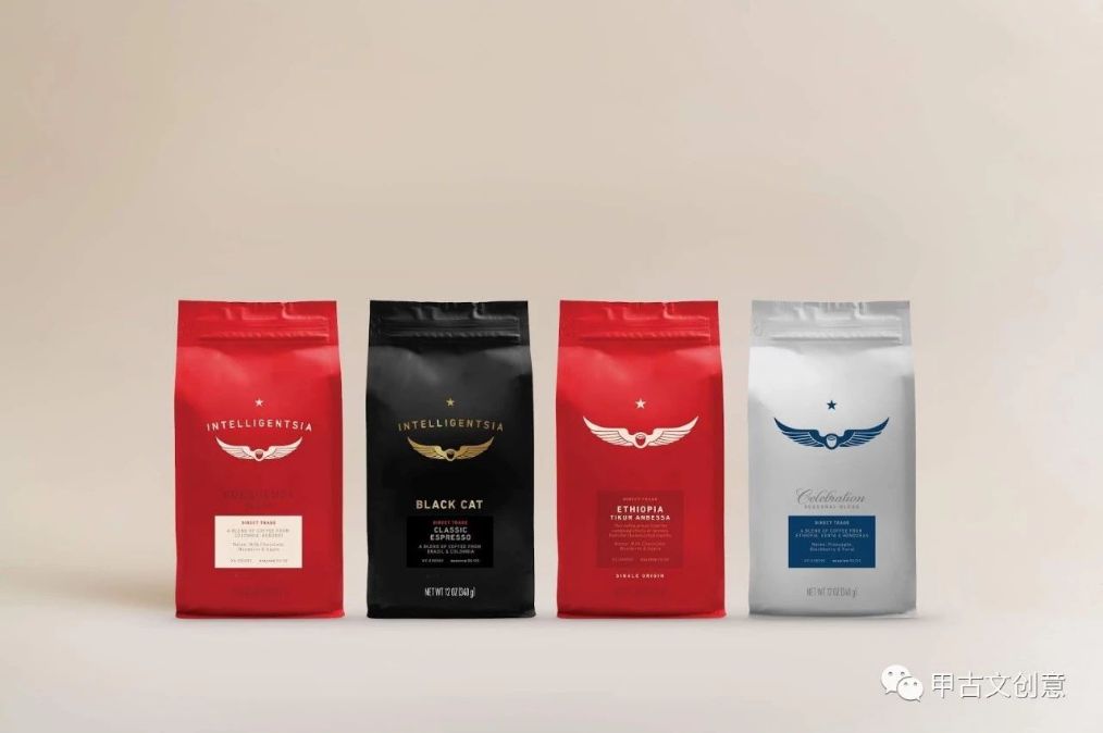 intelligentsia coffee 进行了包装设计,强化了新的设计表达,为咖啡