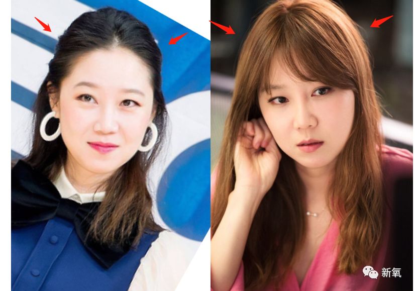 (二)修饰比例上庭过短又脸长的李嘉欣比例秒变正常,像唐嫣这种脑门大
