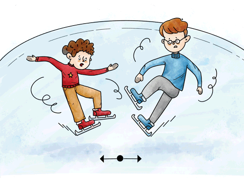 滑冰摔倒 卡通图片
