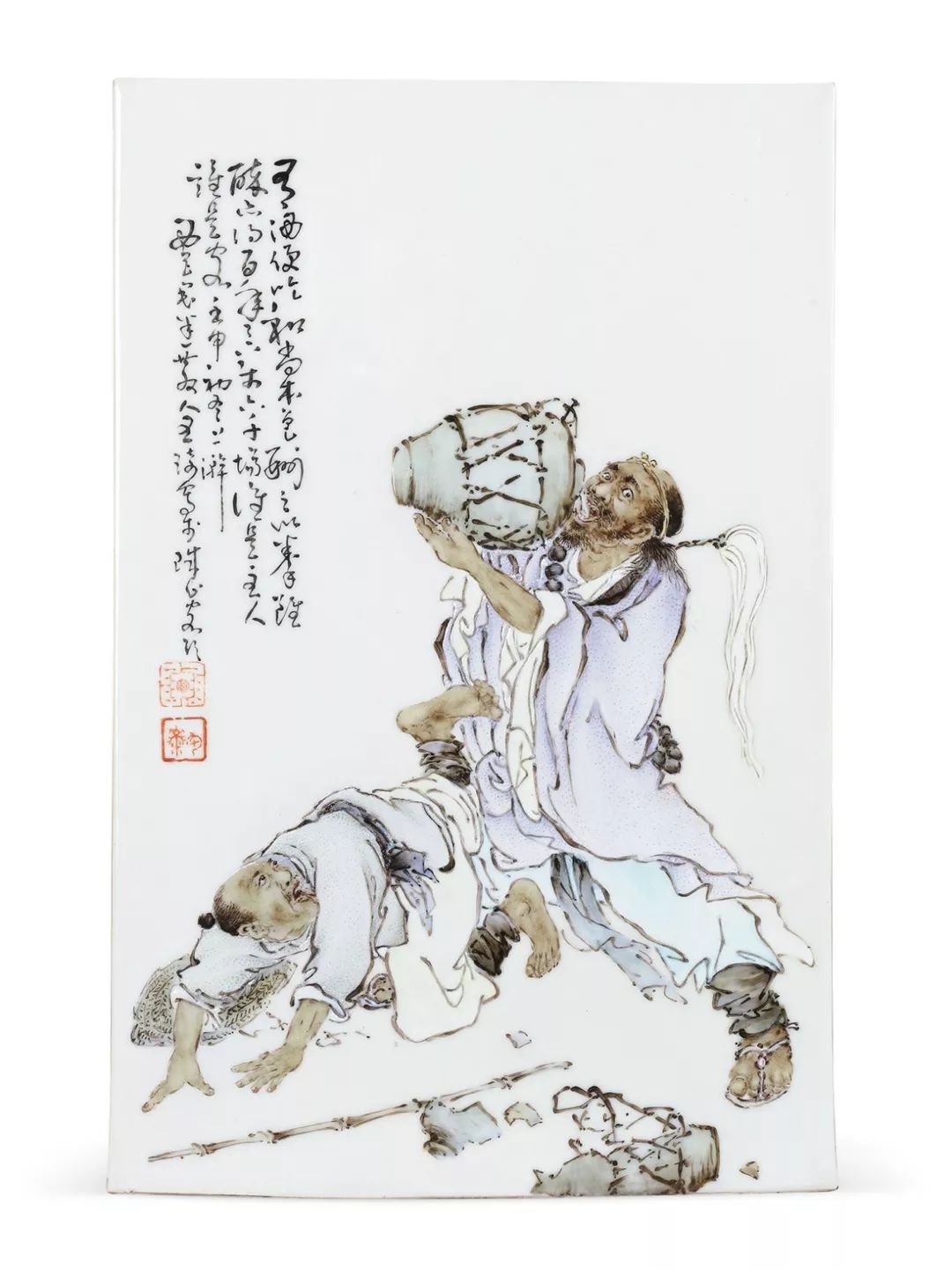 从风格上看,此尊应为史称御窑厂两支笔之一的御窑厂画师王少维所绘.