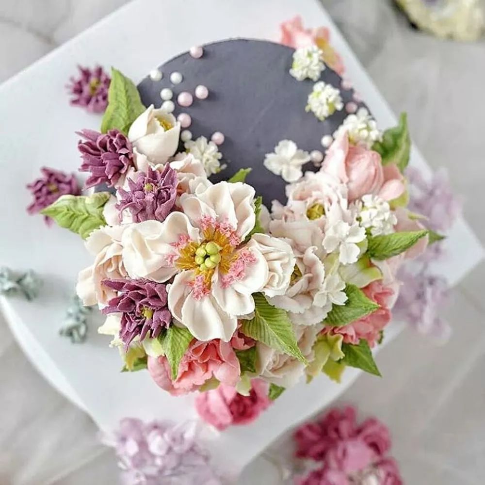 最简单的裱花简约而不简单的韩式裱花蛋糕