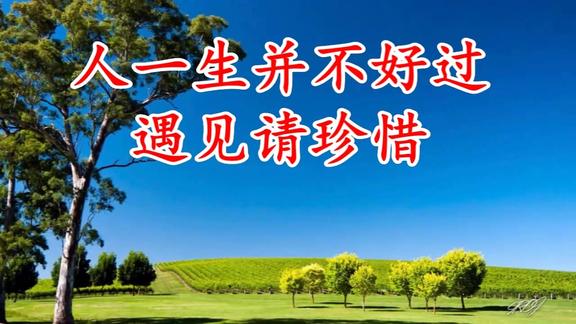 遇见请珍惜人的一生并不好过