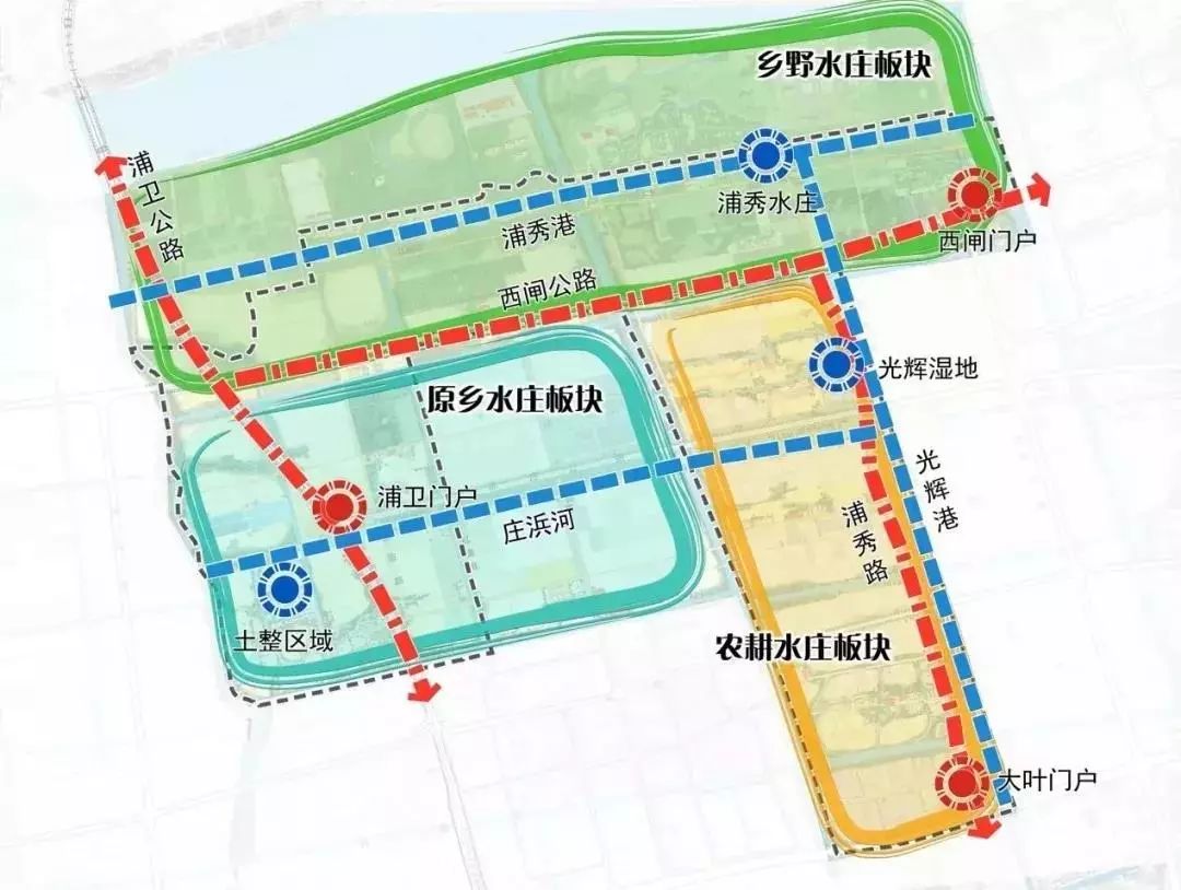  空间结构图> 规划平面图> 西闸公路门户效果图> 大叶公路门户效果图>