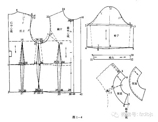 女衬衫原型结构图图片