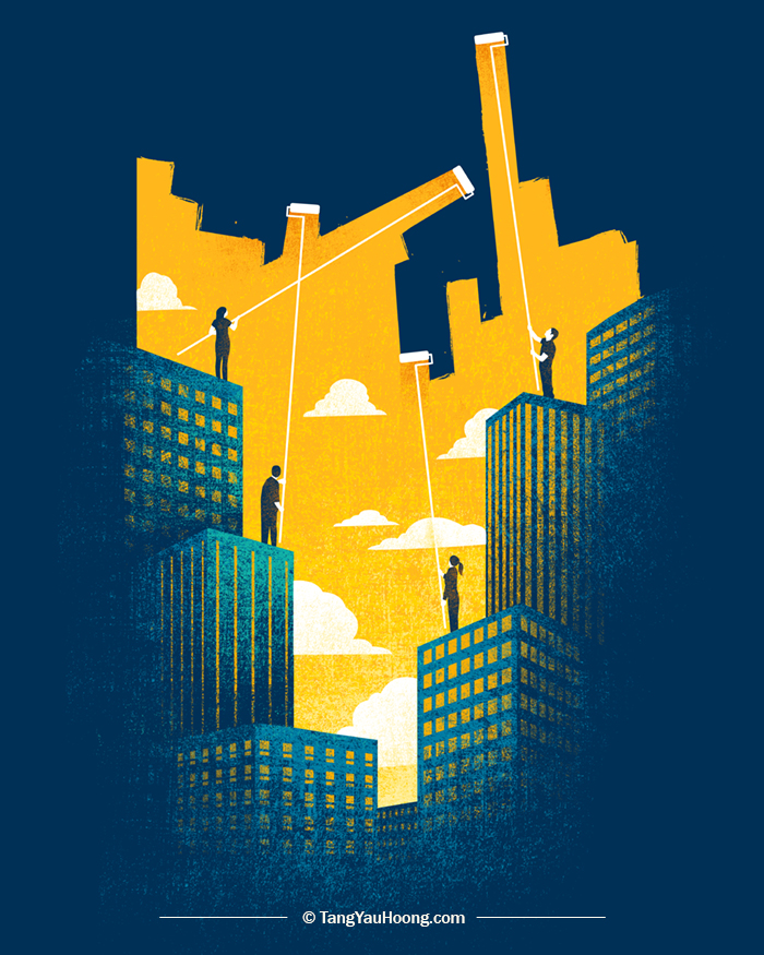 负空间创意插画作品