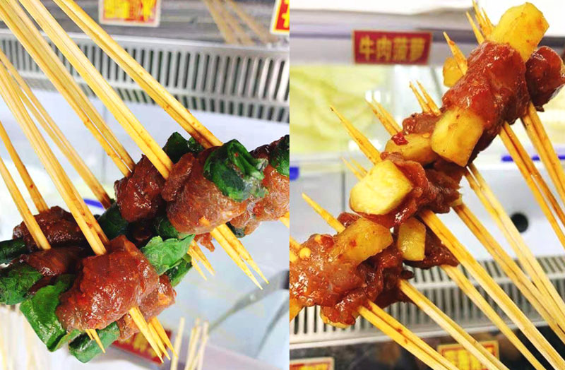 牛肉菠萝,茴香牛肉,龙笋,黑胡椒牛肉,腊肠,海螺片,掌中宝.