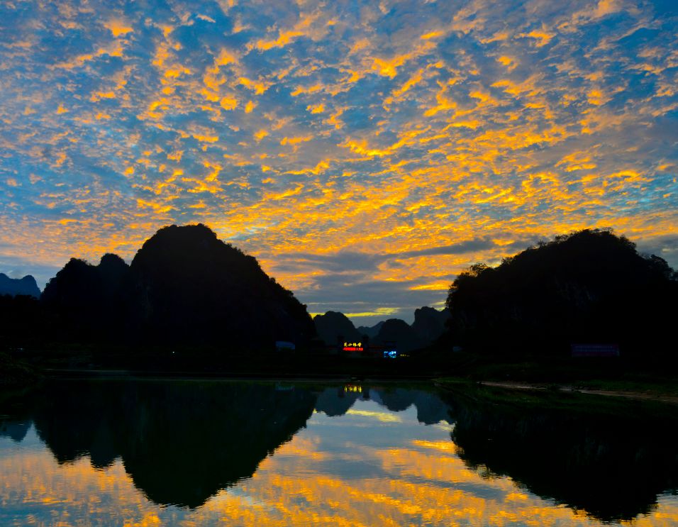 這裡是英德最值得去的地方麥田夕陽峰林如畫般的自然風光