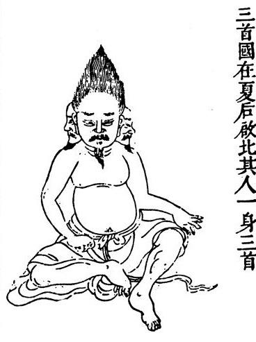 比如说"三苗国在赤水东,其为人相随",画几个相随的人就可以表示三苗国