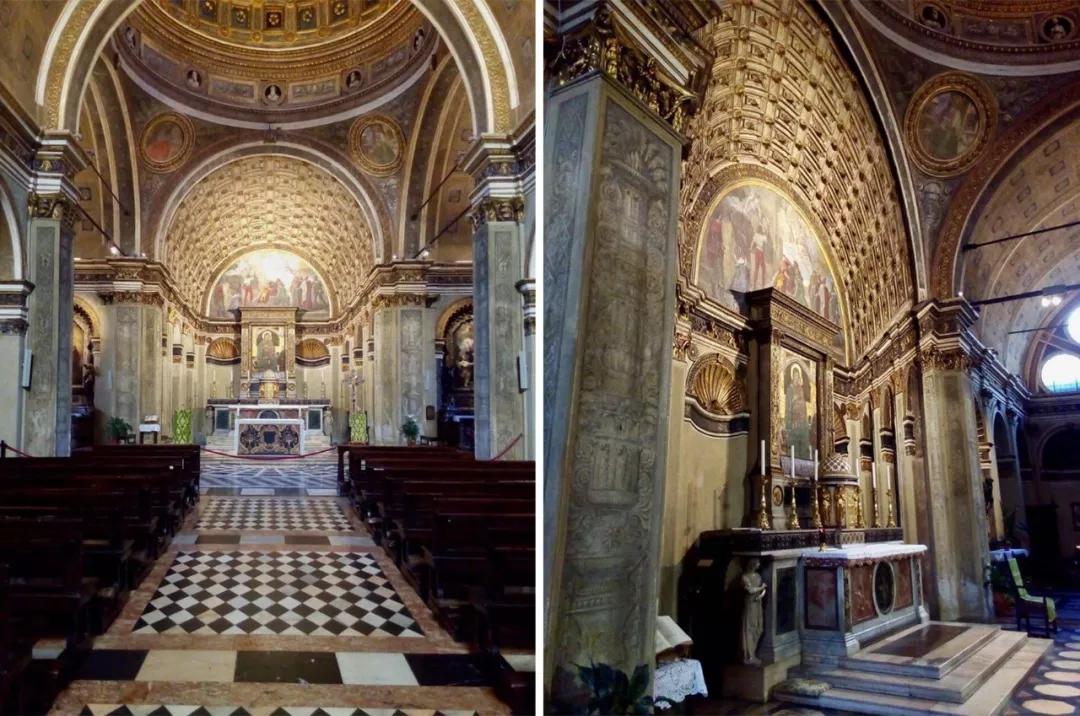 我们再来看一下伯拉蒙特(donato bramante)位于米兰的圣沙弟乐圣母堂.