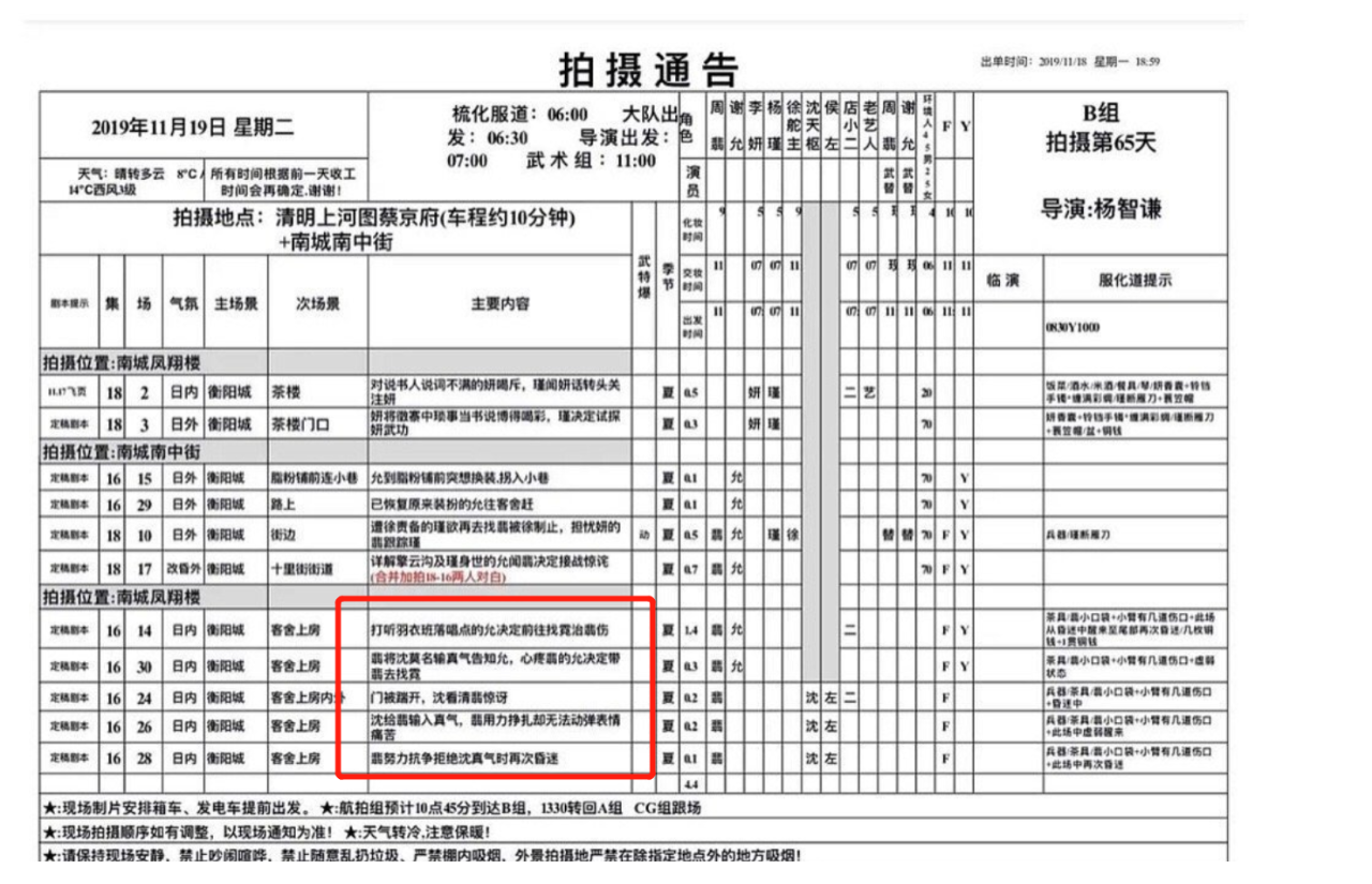 原创有翡19号拍摄通告曝光全是原著没有的情节赵丽颖真惨