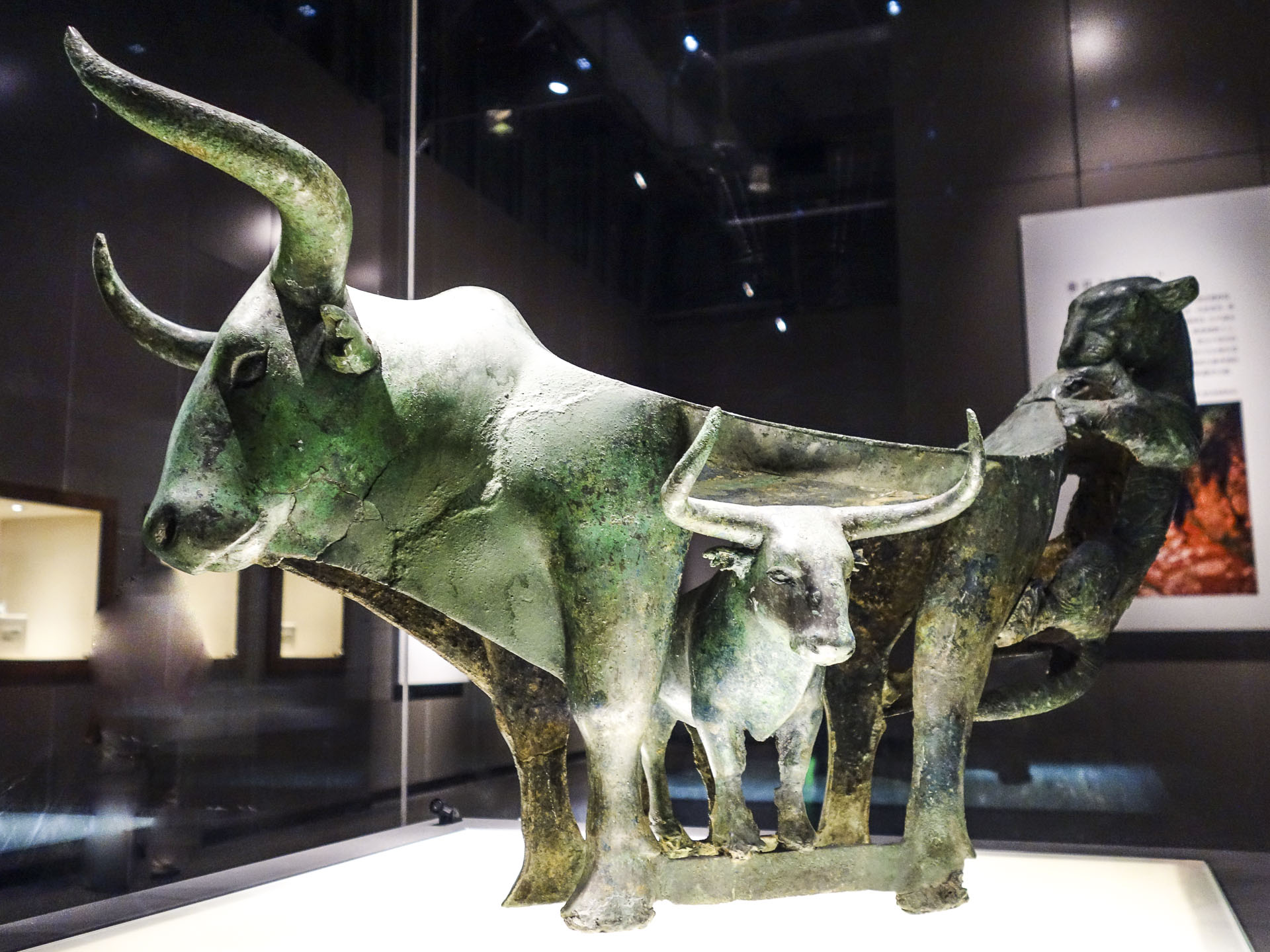 战国时期的牛虎铜案,是云南青铜文化艺术的杰作,也是云南省博物馆的镇