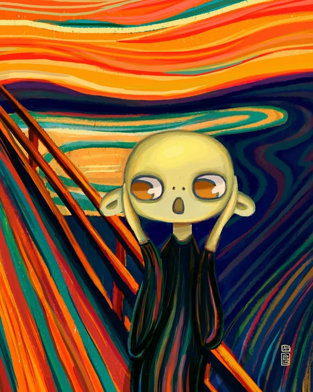 她笔下的世界名画超级萌