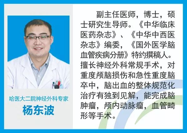 【医大专家出诊预告】11月22日,哈医大二院神经外科专家杨东波博士在