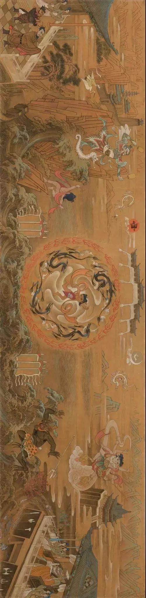 北京首都机场《哪吒闹海》壁画手稿大家错过了当年上海世博会会动的