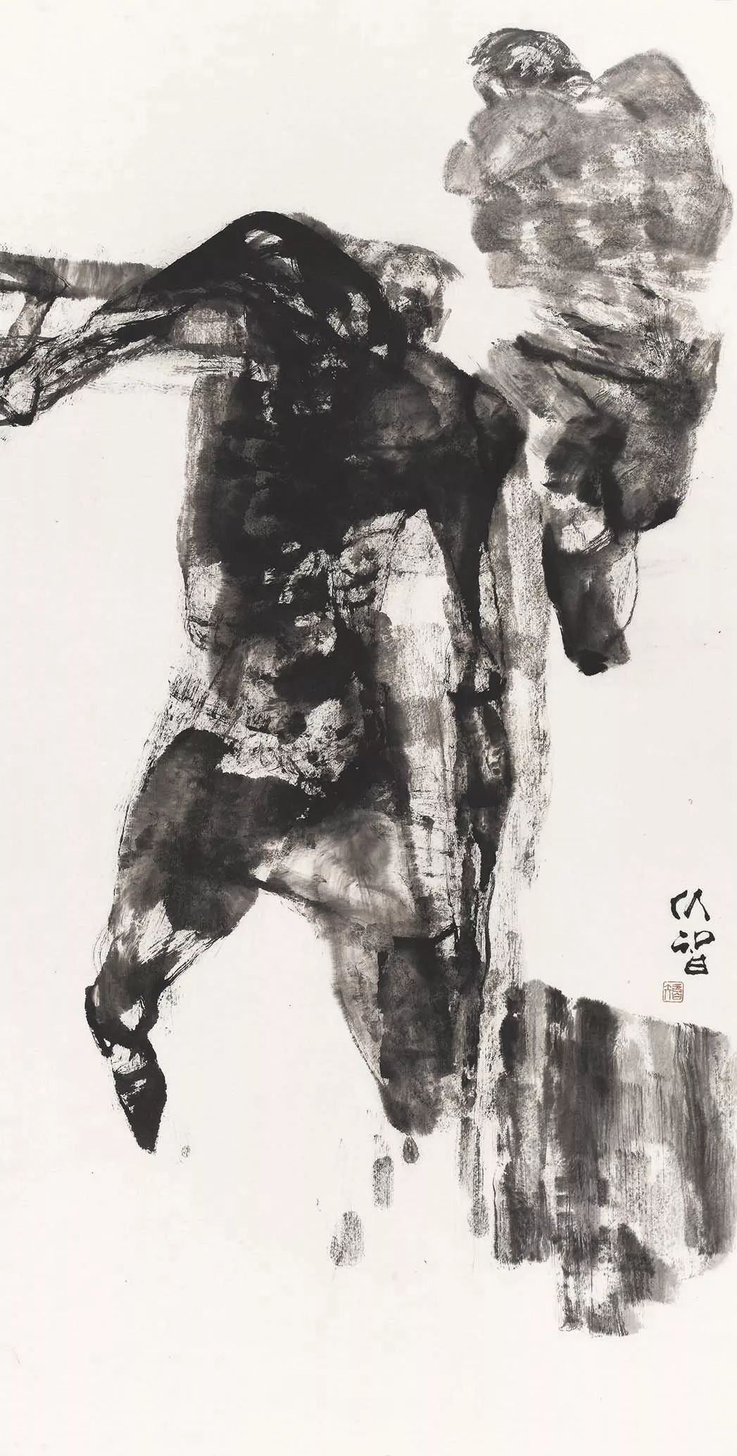 90x45cm中国水墨画院青年画院画家参展作品《百年巨匠╠梨园十三杰之