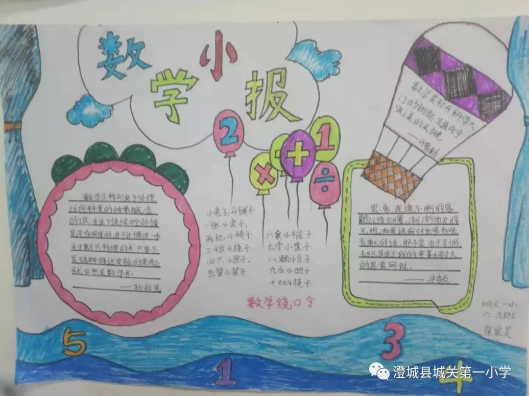 教學工作數學世界趣味多百花園裡綻光彩城關第一小學開展數學牆報製作