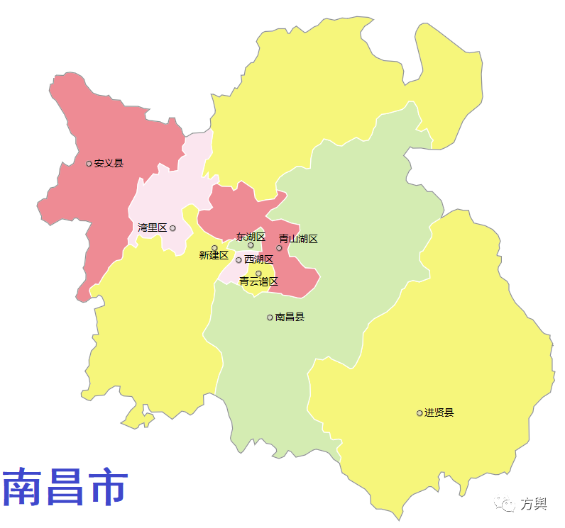 南昌市区划分图图片