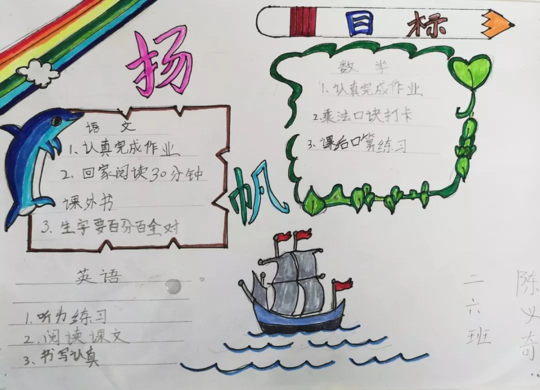 小学生目标卡怎么做图片