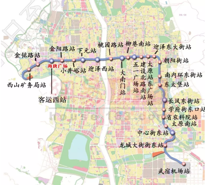 太原市一号地铁线路图图片