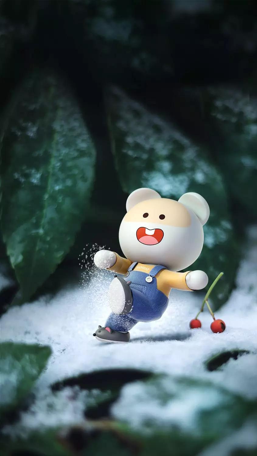 笨笨鼠壁纸集寒来暑往小雪时霜意渐浓笨意暖