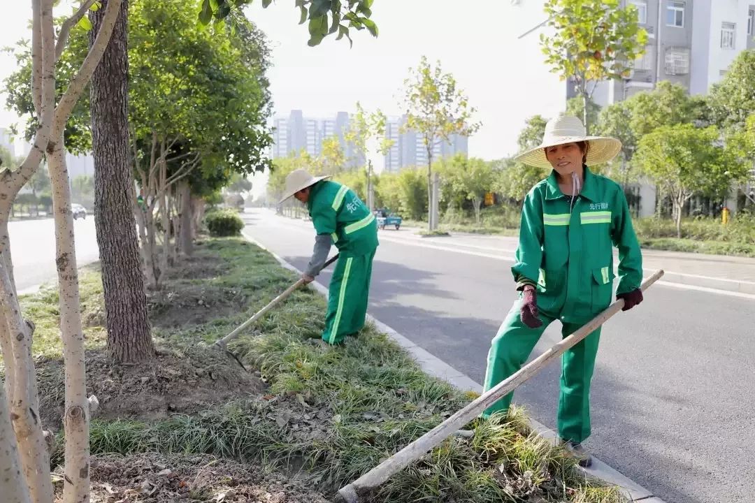 规范管理着新装展新貌园林养护作业工作服配备到位