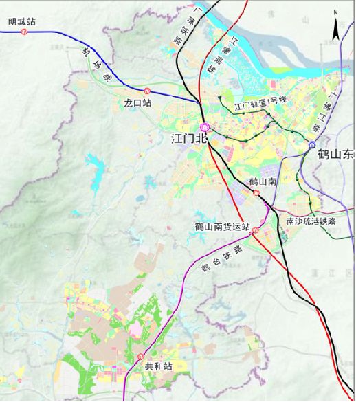 鹤山与区域机场枢纽高速公路联系通道示意鹤山与