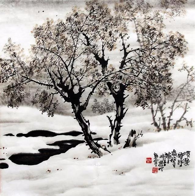 堪比国画大师级的山水雪景画作品欣赏 作者居然是