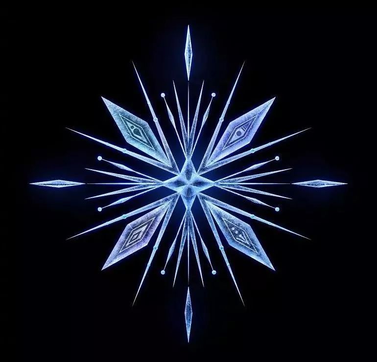 这些钻石也出现在了电影的海报里,迪士尼将这些钻石拼凑成了一朵雪花