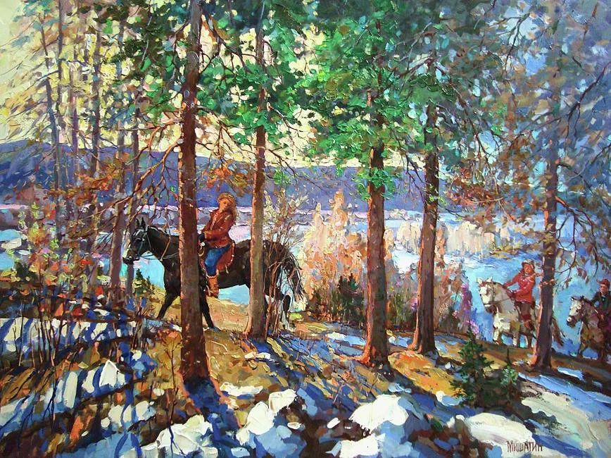 俄罗斯风景油画见过色彩丰富的但没有见过这么美的