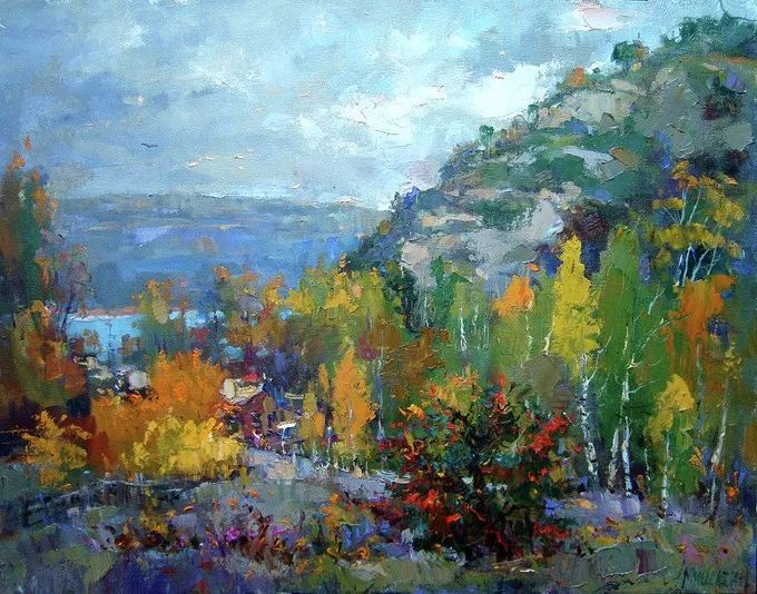 俄罗斯风景油画见过色彩丰富的但没有见过这么美的