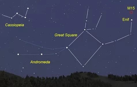 此時四邊形的飛馬座正臨空,冬季星空的標識——獵戶座已在東方地平線