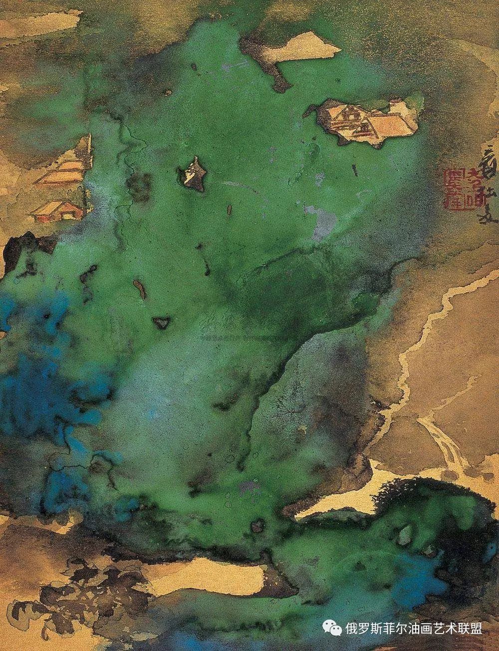 中国画大师张大千泼墨山水欣赏 高清_破墨