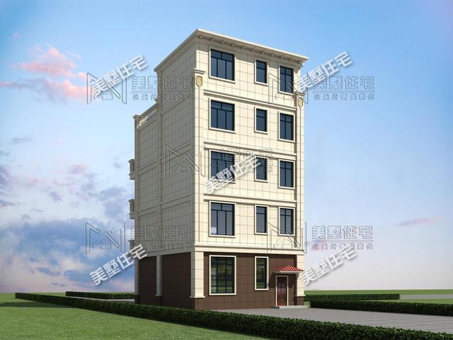 开间8米,也能建出大气势,小宅基地的建房首选!_设计